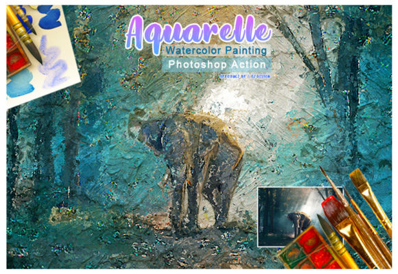Aquarelle Watercolor Painting Photoshop & Actions Amp Review