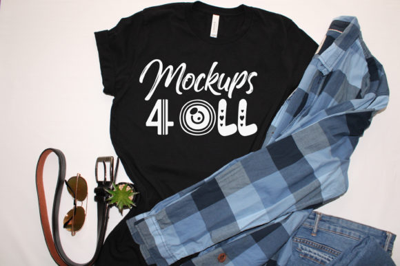 Bella Canvas 3001 Heather Black Mockup for T-Shirts