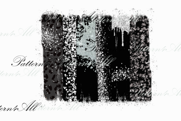 Black and Silver Glitter Brush Stroke Backgrounds
