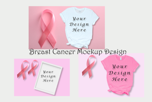 Breast Cancer Mockups Bundle for T-Shirts and Branding