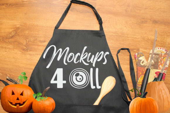 Fall Design Black Apron Mock Up for Kitchenware