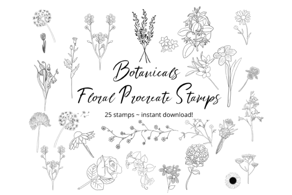 Floral Procreate Stamp Brushes for Branding