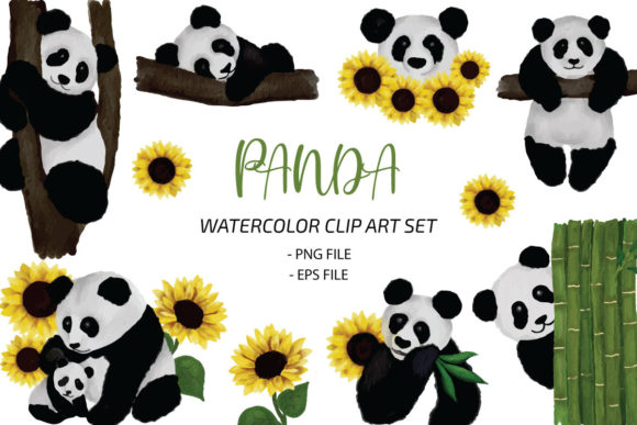 Panda Sunflower Watercolor Clipart: A Designer's Review