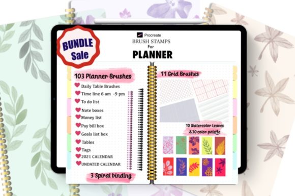 Planner Stamps Procreate Bundle: Essential Brushes