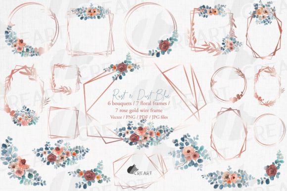 Rust and Dust Blue Floral Eucalyptus Print Templates Review