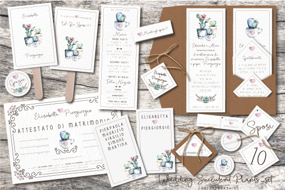 Wedding Succulent Plants_Set: Premium Print Templates